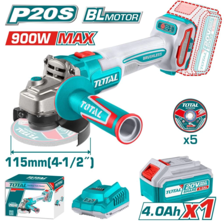 Amoladora Angular Inalámbrica Total 20v TOTAL