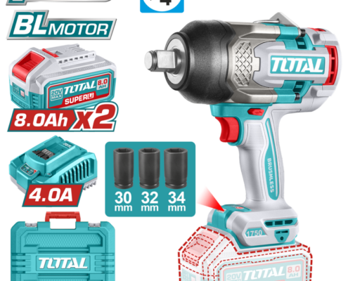 Llave de Impacto a Batería 20V TOTAL TIWLI20175 Brushless Profesional Llave de Impacto a Batería 20V TOTAL TIWLI20175 Brushless Profesional