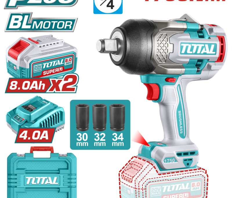Llave de Impacto a Batería 20V TOTAL TIWLI20175 Brushless Profesional Llave de Impacto a Batería 20V TOTAL TIWLI20175 Brushless Profesional