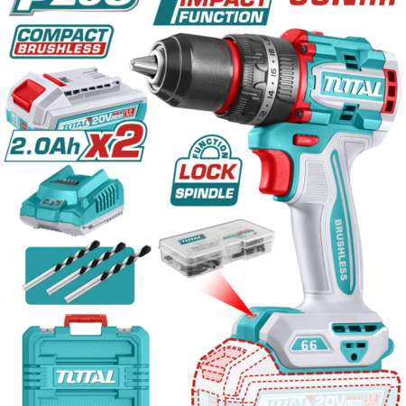 Taladro de Impacto (Percutor) a Batería 20V 66Nm Compacto TOTAL TIDLI20668