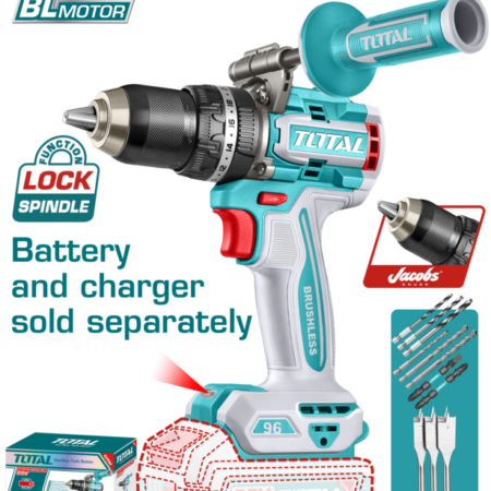 Taladro Percutor Inalámbrico 20V TOTAL TIDLI209685 Brushless Profesional