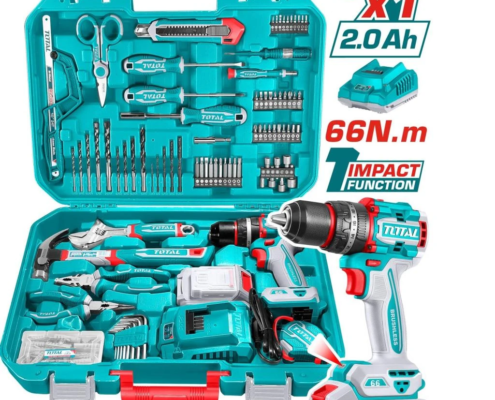 Juego de Herramientas TOTAL 165 Piezas con Taladro 20V THKTHP11652