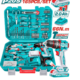 Juego de Herramientas TOTAL 165 Piezas con Taladro 20V THKTHP11652